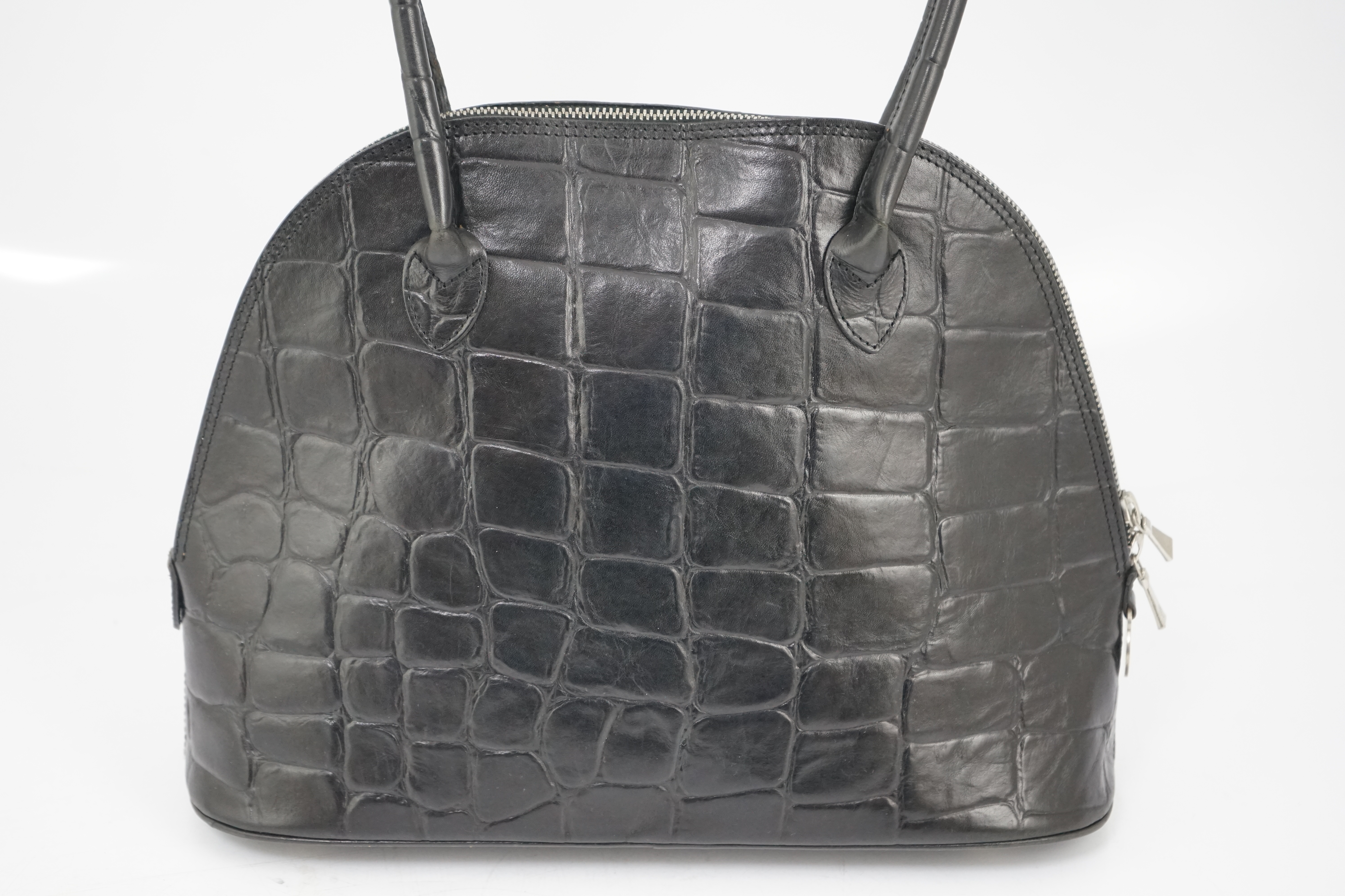 A Mulberry black Congo leather Breton shoulder bag.